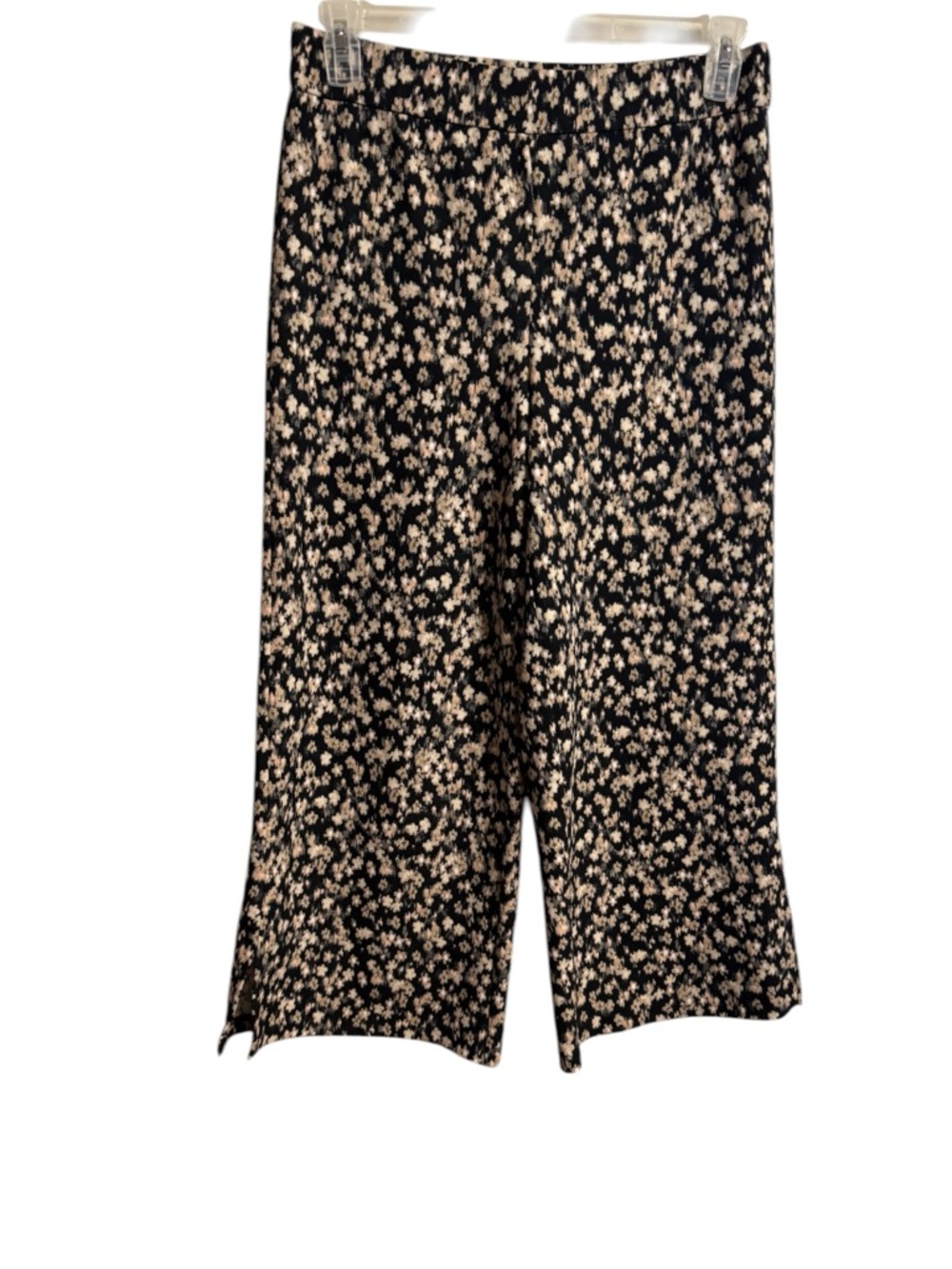 Isaac Mizrahi Black Floral Wide Leg Palazzo Pants    SMALL/MED        Bin  #10
